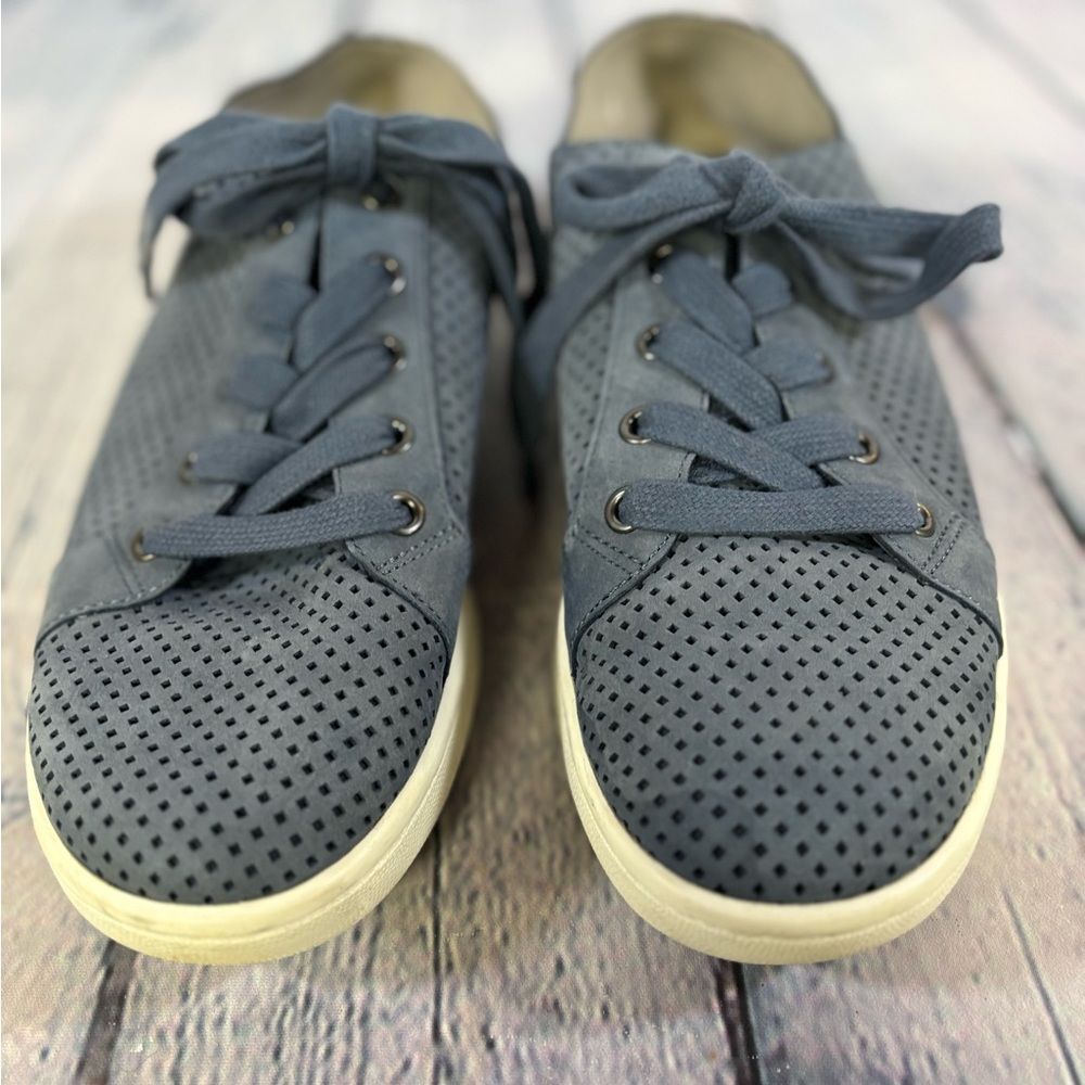 Eileen Fisher Denim Clifton Nubuck Coastal Casual Preppy Perforated Sneakers 8